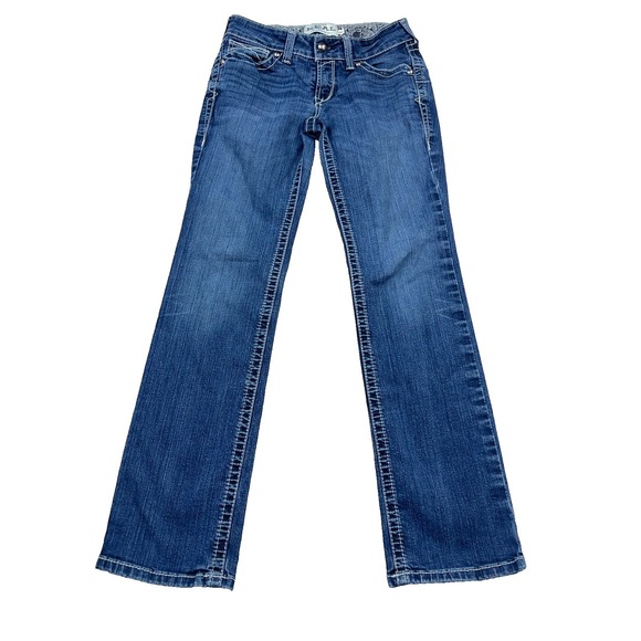 Ariat Denim - Ariat Jeans Women 28 Low Rise Straight Leg Mid Rise Blue Denim Western